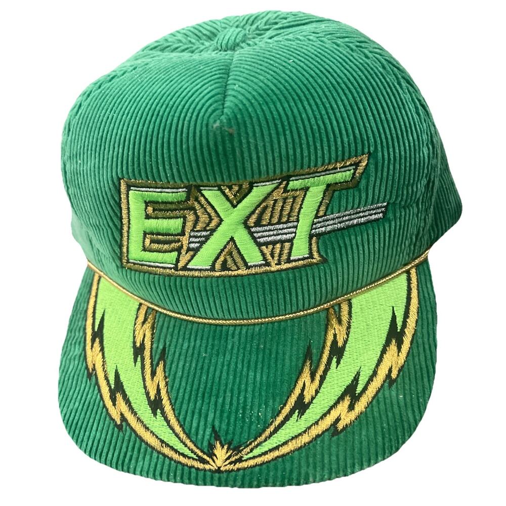 Vintage 80s/90s Corduroy Arctic Cat EXT hat, Green/Adjustable - Great Shape RARE